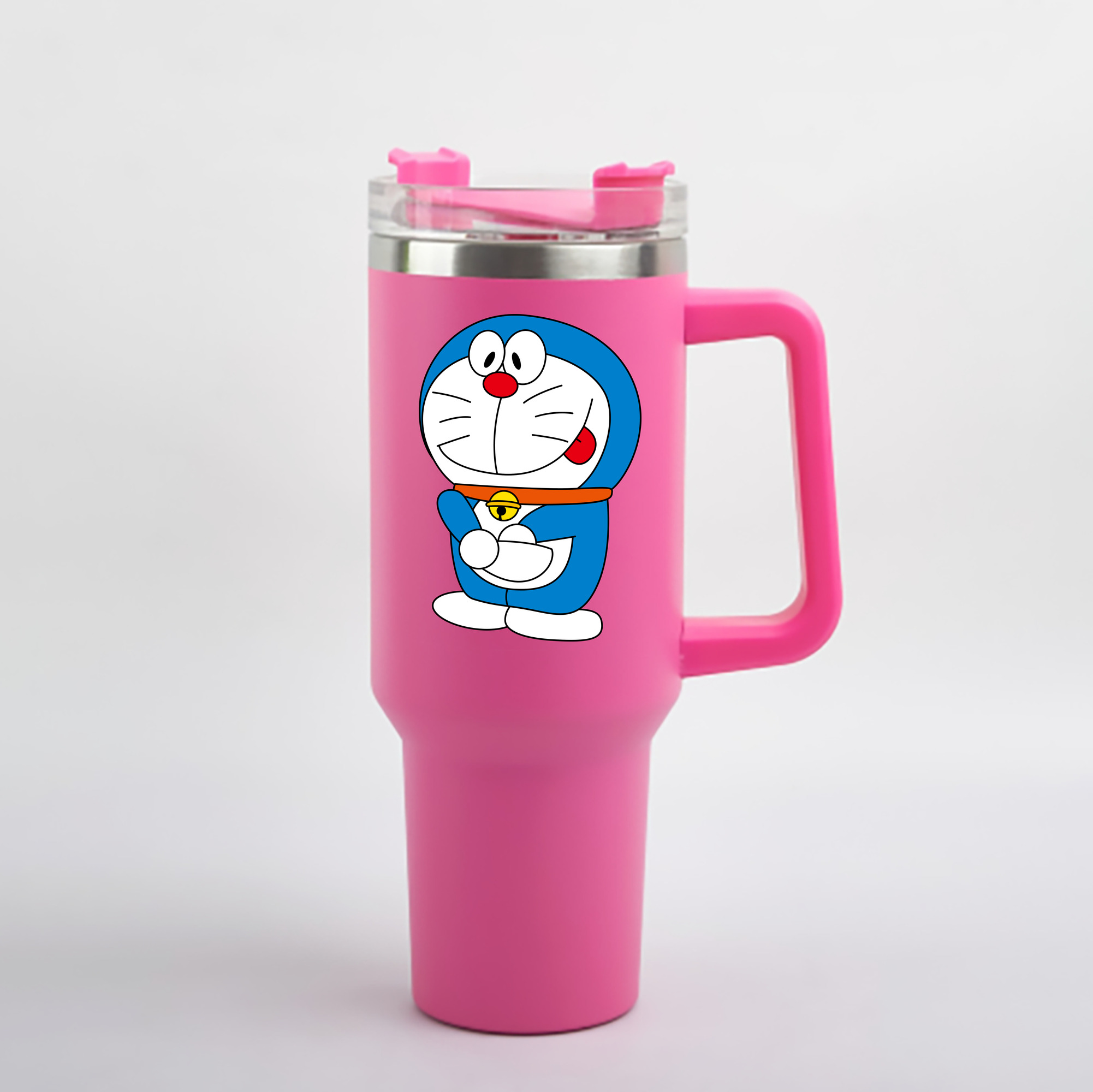 （画像用） ドラえもん Doraemon 1200mL車用タンブラー - クリスタルステッカー（プラスチックストロー付き）